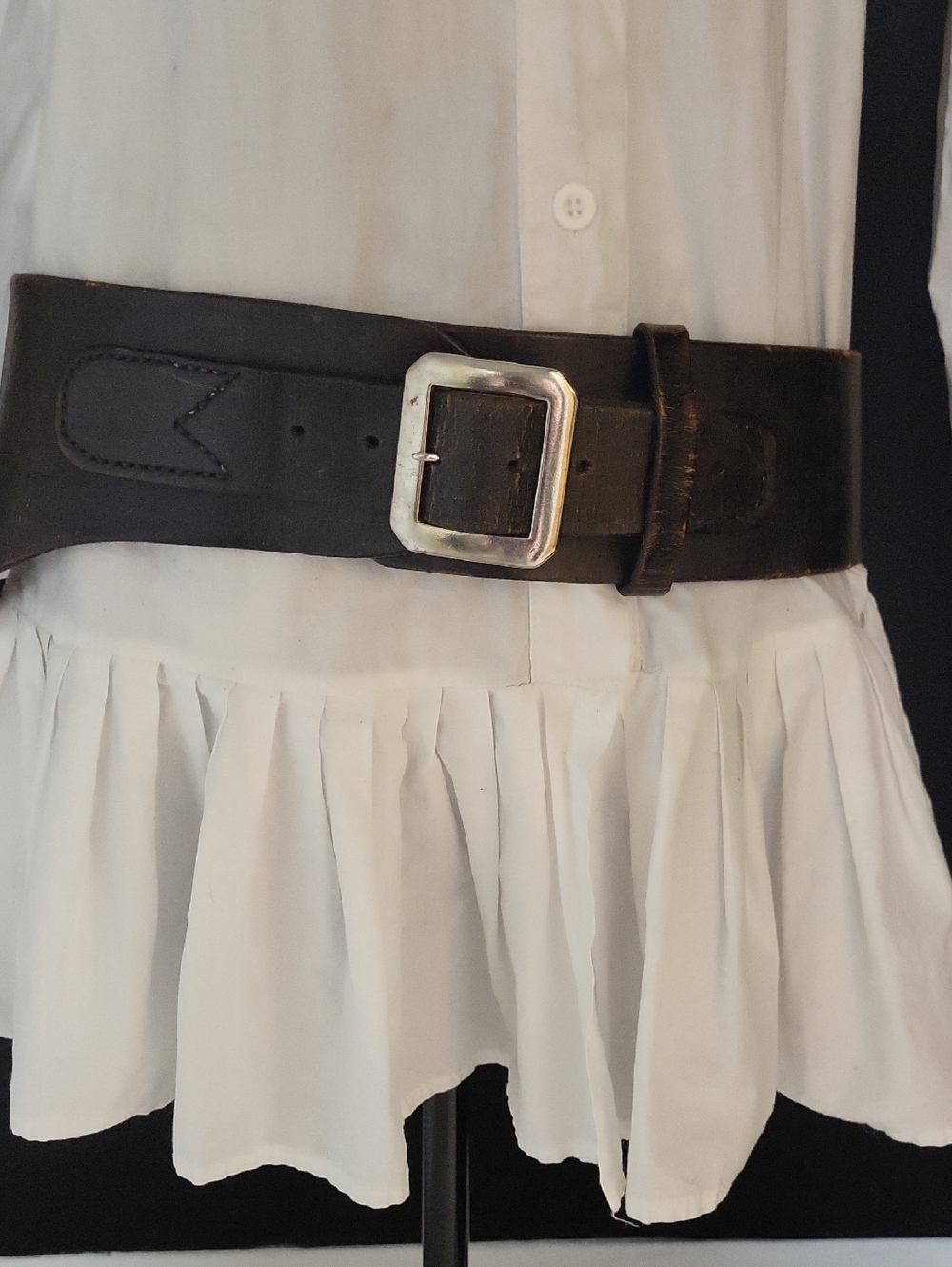 Vintage Chocolate BROWN/BLACK Leather Cartridge/Ammunition Belt - Picture 2 of 6